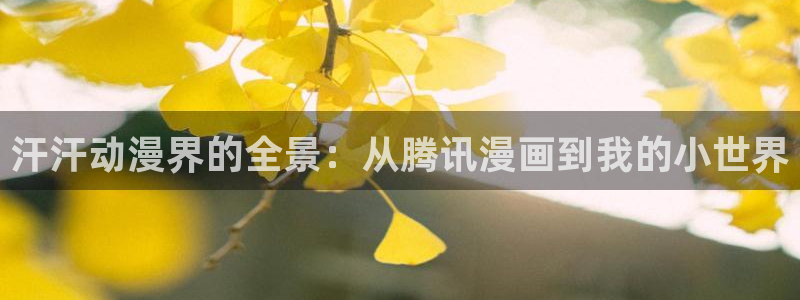 内地动漫天堂：汗汗动漫界的全景：从腾讯漫画到我的小世界