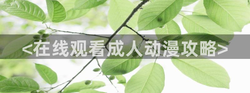 同人动漫天堂：<在线观看成人动漫攻略>